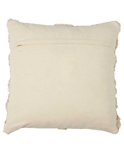 Coussin jute et tufté beige - 40x10x40 cm