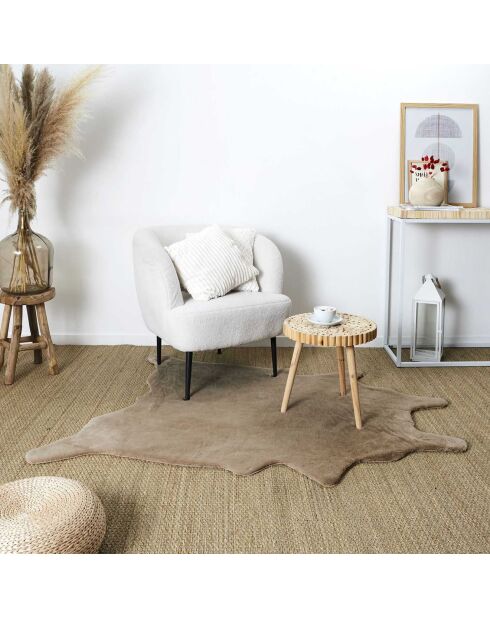Tapis fausse fourrure beige - 120x158 cm