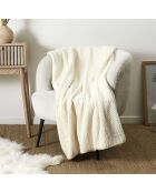 Plaid fausse fourrure blanc - 120x150 cm