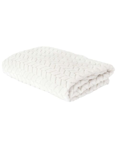 Plaid effet chevron blanc - 120x150 cm