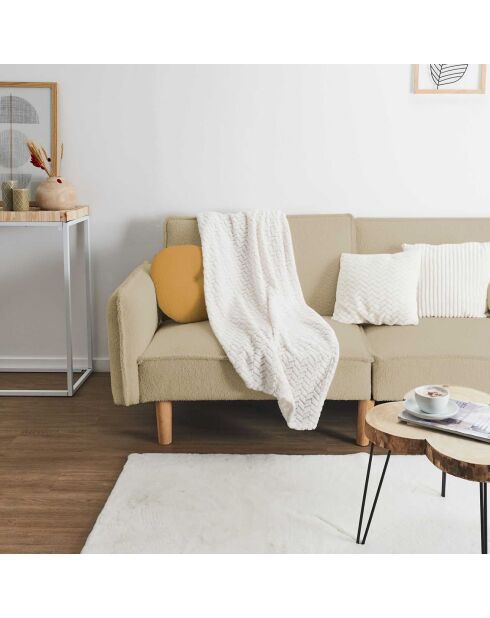 Plaid effet chevron blanc - 120x150 cm