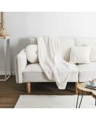Plaid effet chevron blanc - 120x150 cm