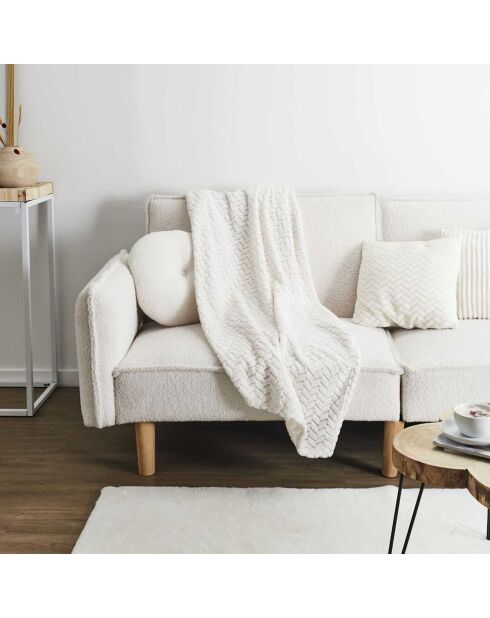 Plaid effet chevron blanc - 120x150 cm