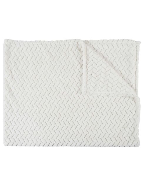 Plaid effet chevron blanc - 120x150 cm