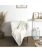 Plaid nid d'abeille blanc - 120x150 cm