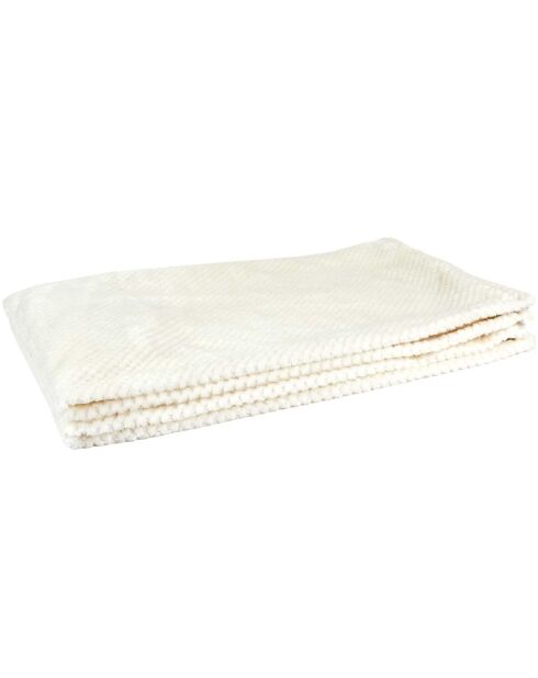 Plaid nid d'abeille blanc - 120x150 cm