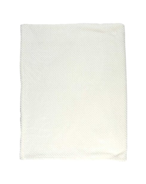 Plaid nid d'abeille blanc - 120x150 cm