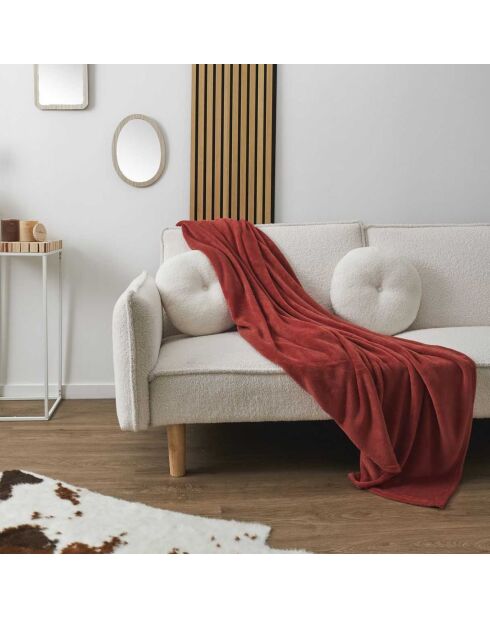 Plaid microfibre rouge - 150x200 cm