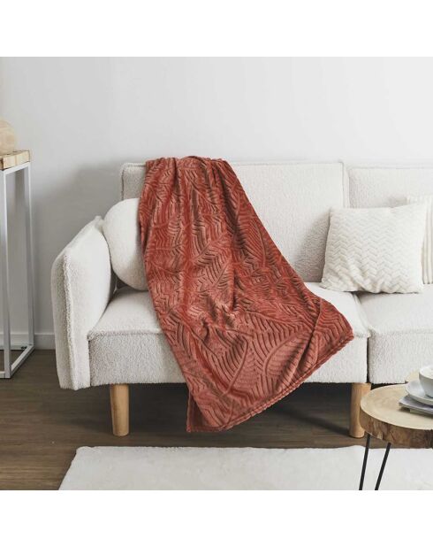 Plaid flanelle embossé rouge - 120x150 cm