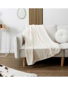 Plaid flanelle embossé beige - 120x150 cm