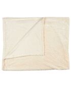 Plaid flanelle embossé beige - 120x150 cm