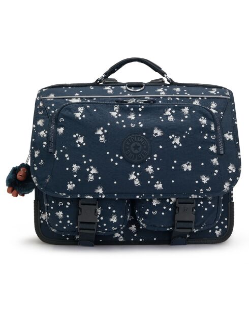 Cartable Linus imprimé étoiles bleu - 23.5x12.5x33 cm