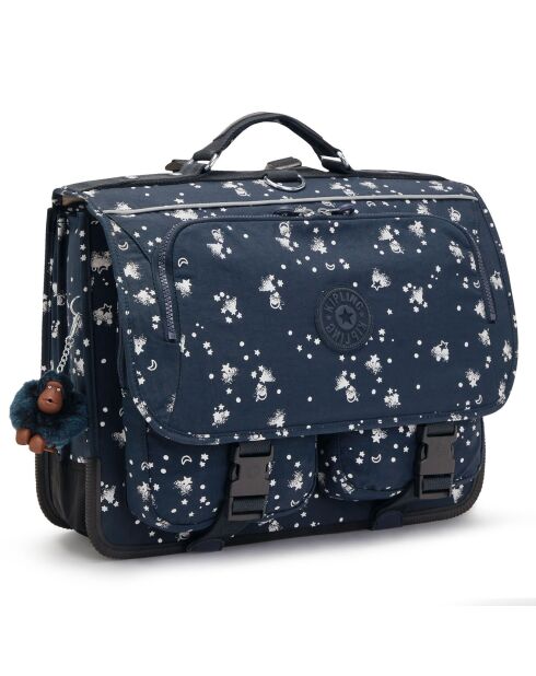 Cartable Linus imprimé étoiles bleu - 23.5x12.5x33 cm