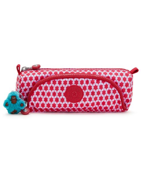 Trousse Cute imprimée rose/rouge - 22x6.5x7 cm