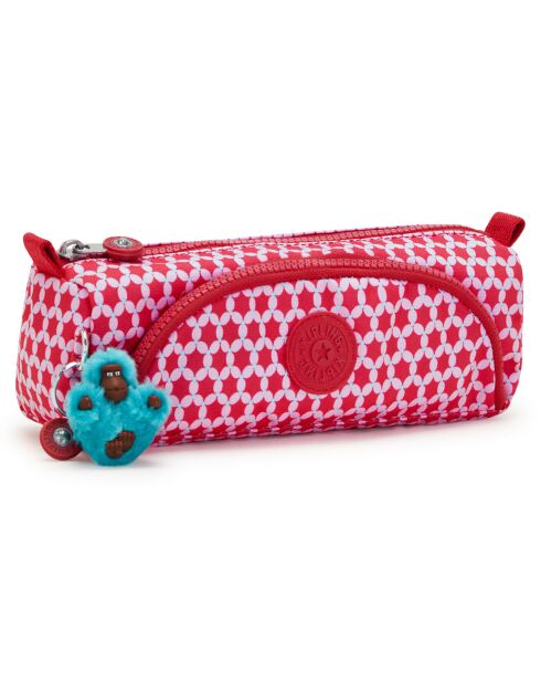 Trousse Cute imprimée rose/rouge - 22x6.5x7 cm