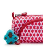 Trousse Cute imprimée rose/rouge - 22x6.5x7 cm