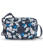 Sac bandoulière Abanu imprimé fleurs bleu - 20x7.5x13.5 cm