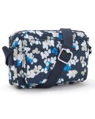 Sac bandoulière Abanu imprimé fleurs bleu - 20x7.5x13.5 cm