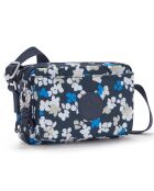 Sac bandoulière Abanu imprimé fleurs bleu - 20x7.5x13.5 cm