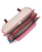 Cartable Preppy imprimé rose/rouge - 41x17.5x33 cm