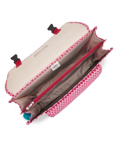 Cartable Preppy imprimé rose/rouge - 41x17.5x33 cm