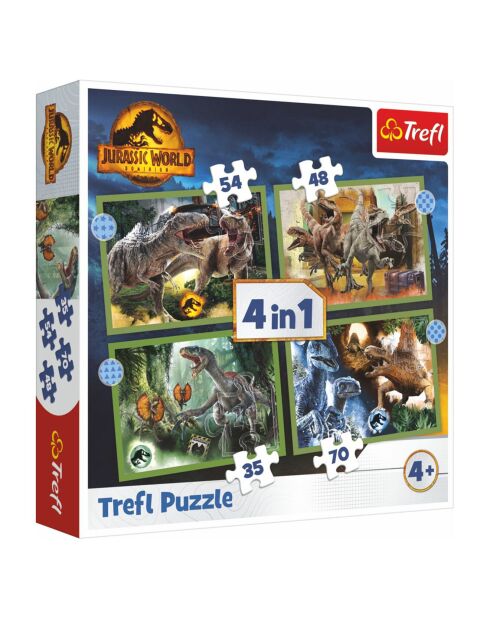Puzzle 4 en 1 Dinosaures Jurassic World - 4+ ans