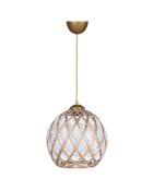 Suspension HM024 blanc/argenté - D.22x54 cm