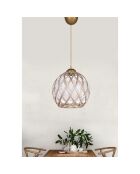 Suspension HM024 blanc/argenté - D.22x54 cm