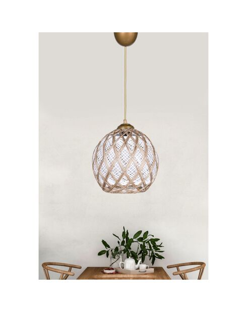 Suspension HM024 blanc/argenté - D.22x54 cm