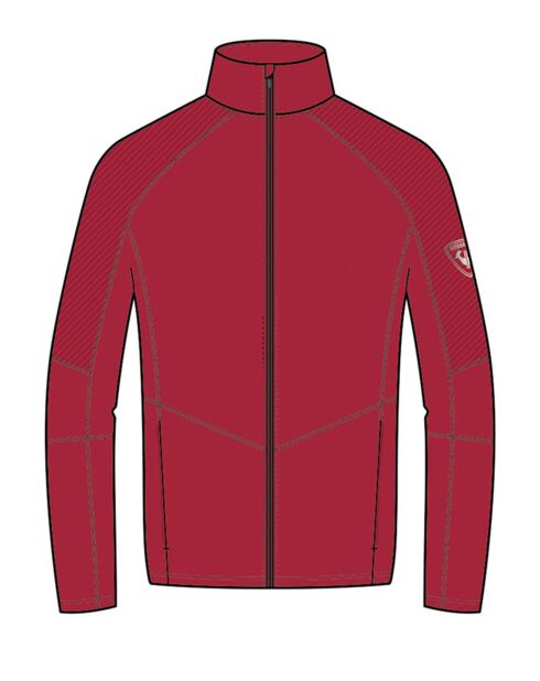 Veste zippée Heather seconde couche rouge