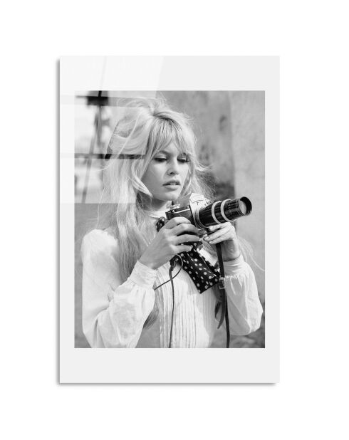 Mehrfarbiger Brigitte Bardot Glasdruck - 30x45 cm