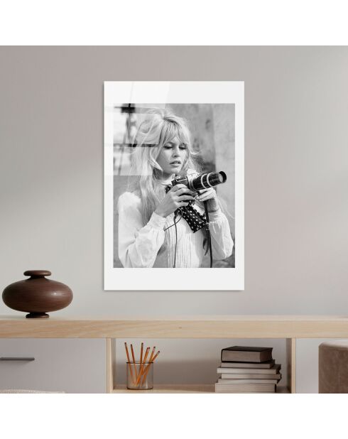 Mehrfarbiger Brigitte Bardot Glasdruck - 30x45 cm