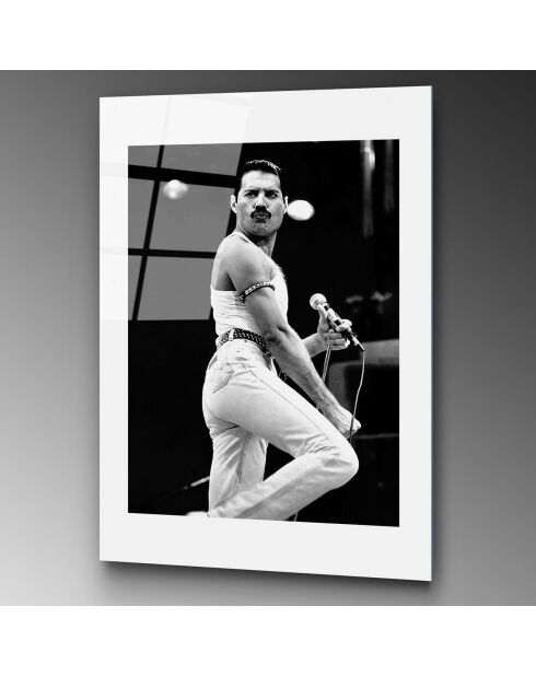 Mehrfarbiger Freddy Mercury Glasdruck - 30x45 cm