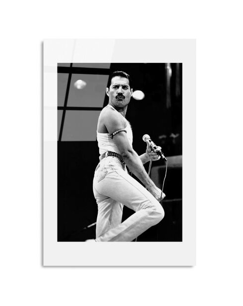 Mehrfarbiger Freddy Mercury Glasdruck - 30x45 cm