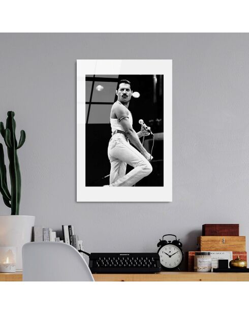 Mehrfarbiger Freddy Mercury Glasdruck - 30x45 cm