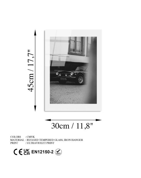Glasdruck Mehrfarbiges Auto - 30x45 cm