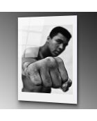 Impression sur verre Mohamed Ali multicolore - 30x45 cm