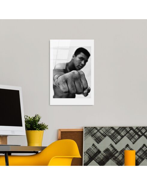 Impression sur verre Mohamed Ali multicolore - 30x45 cm