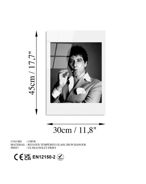 Impression sur verre multicolore - 30x45 cm