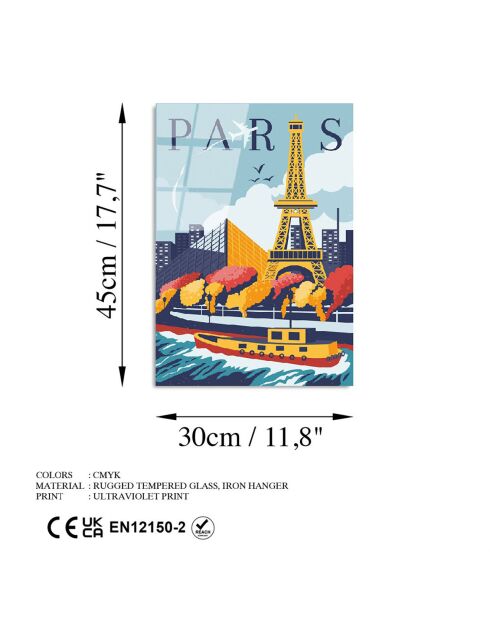 Mehrfarbiger Pariser Glasdruck - 30x45 cm