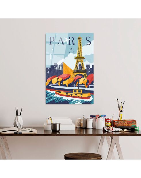 Mehrfarbiger Pariser Glasdruck - 30x45 cm