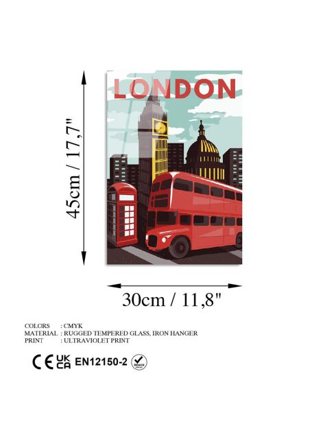 Mehrfarbiger Londoner Glasdruck - 30x45 cm