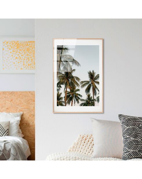 Impression sur verre Palmier multicolore - 30x45 cm