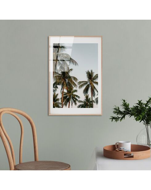 Impression sur verre Palmier multicolore - 30x45 cm