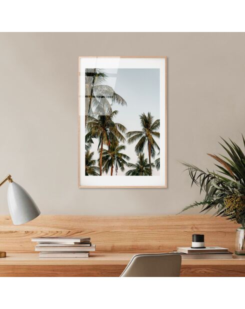 Impression sur verre Palmier multicolore - 30x45 cm