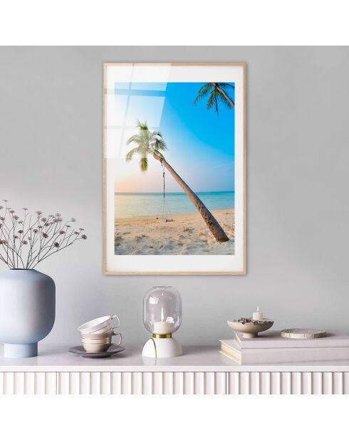 Impression sur verre Plage multicolore - 30x45 cm