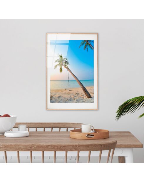 Impression sur verre Plage multicolore - 30x45 cm