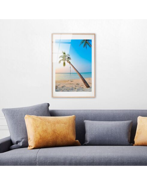 Impression sur verre Plage multicolore - 30x45 cm