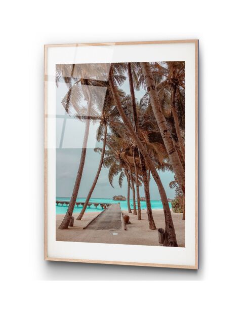Impression sur verre Plage multicolore - 30x45 cm