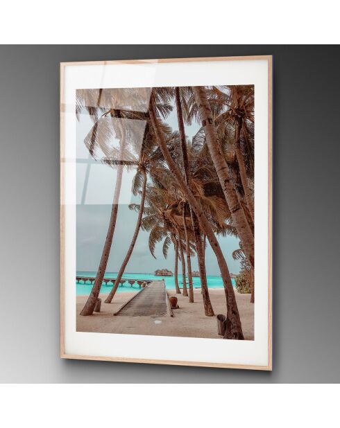 Impression sur verre Plage multicolore - 30x45 cm